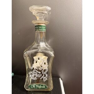 VTG Old Fitzgerald 1960s Painted Partridge In a Pear Tree Decanter Bottle